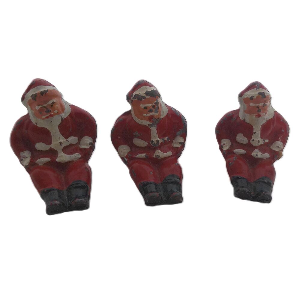 Vintage Barclay Painted Lead Santa Claus Figures Set of 3 READ